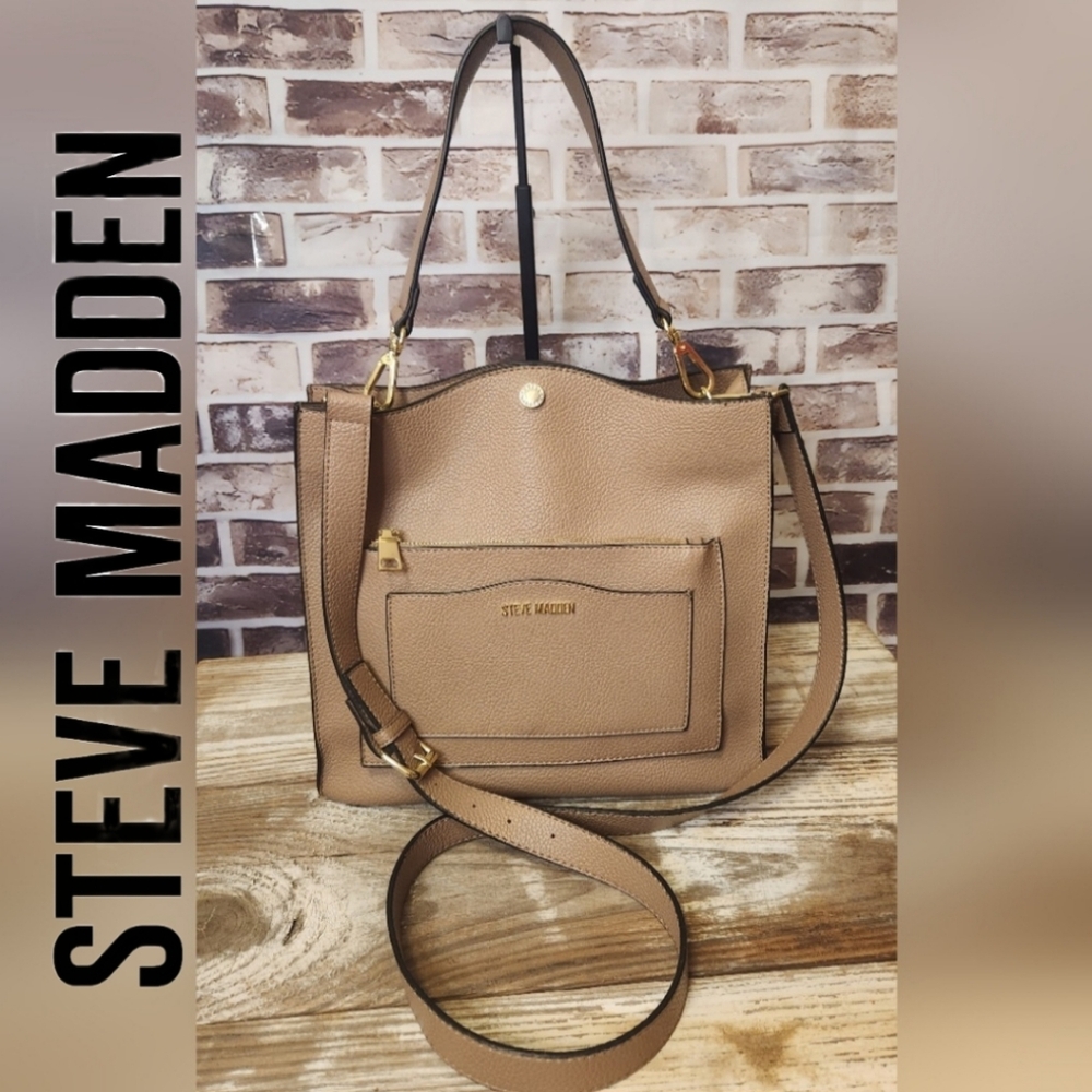 Steve Madden Tan Pebble Grain Crossbody Purse Shoulder Bag
